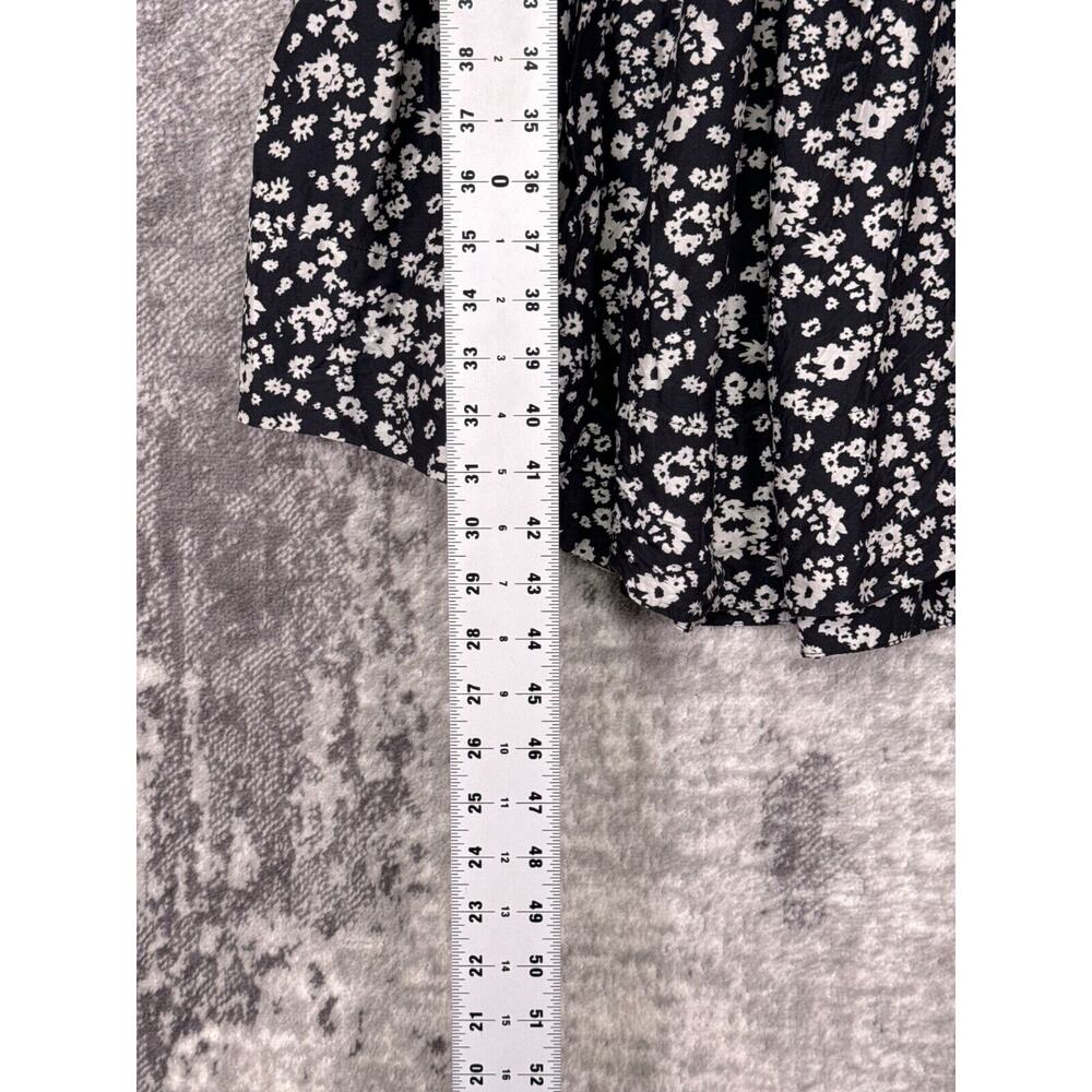 Hatch Dress 0 Womens Silk Blend Floral Print Ruffle Shoulder Cross Front Midi - Picture 6 of 8